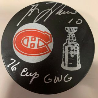 Guy Lafleur Inscribed Auto Montreal Canadiens Signed Autographed Puck