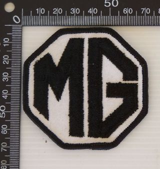 Vintage Mg Motor England Embroidered Patch Woven Cloth Sew - On Jacket Badge