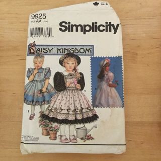 Vintage 1992 Simplicity Pattern 9925 Daisy Kingdom Girl 
