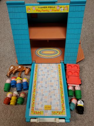 Vintage 1974 Fisher Price Play Family A Frame Playset 990 House With