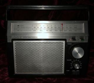 Vintage Retro Sony Am Fm Portable Radio Model Tfm - 7720w - Great