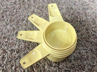 Vintage Tupperware Harvest Yellow Measuring Cups Set/4 Nesting Retro Kitchen