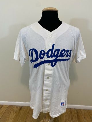 Vintage Russell Athletic Los Angeles Dodgers Baseball Jersey Mens Medium Mlb Usa