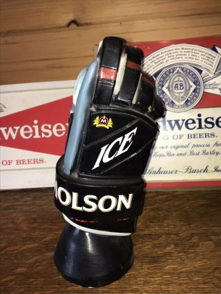 Vintage Molson Ice Hockey Glove Beer Bottle Display 18 " High