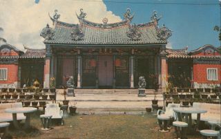 Vintage Postcard Penang,  A Chinese Temple In Malaya,  Malayan Color Views