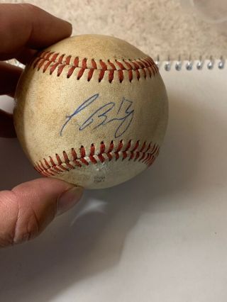 Javier Baez Autographed/signed Chicago Cubs Game Minor League Ball Jsa