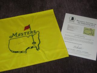 Jack Nicklaus (pga) Signed Embroidered Undated Masters Flag W/ Beckett Loa