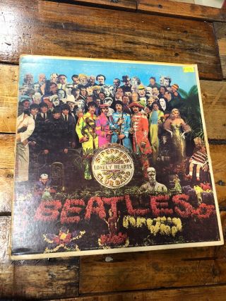 Vintage Beatles Sgt Peppers Lonely Hearts Club Band Album Lp Vinyl Record