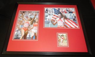 Florence Griffith Joyner Signed Framed 16x20 Photo Set Olympics
