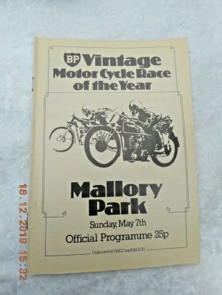 Bp Vintage Motor Cycle Race Of The Year Programme Mallory Park 7 May 1978
