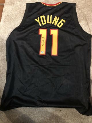 Trae Young / Autographed Signed Atlanta Hawks Black Basketball Jersey /