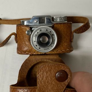 Mini Miniature Subminiature Vintage Spy Hit Satellite Camera Leather Case Japan