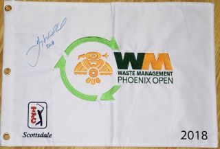 Gary Woodland Signed 2018 Waste Management Phoenix Open Flag - 2018 Champion