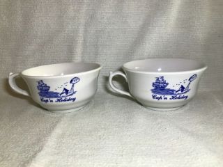 Vintage Shenango China Co Cap ' n Holiday Soup Cup / Coffee Mug - set of 2 2