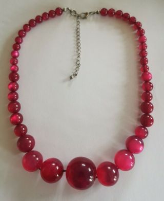 Vintage Moon Glow Lucite Bead Necklace