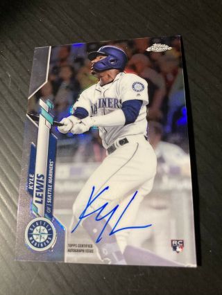 Kyle Lewis 2020 Topps Chrome On Card Rookie Refractor Auto 185/499