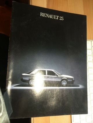 Renault 25 Vintage Showroom Brochure 1985