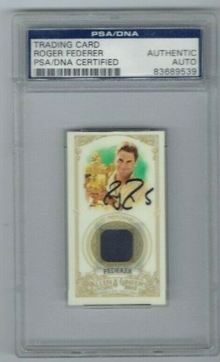 2012 Allen & Ginter Roger Federer Game Signed - Psa/dna Certified Auth.  Auto