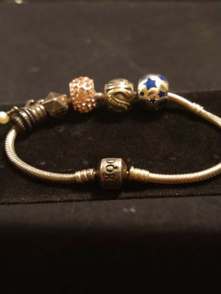 Vintage Pandora Bracelet With Charms 1.  2 Ounces 7.  5 Inches