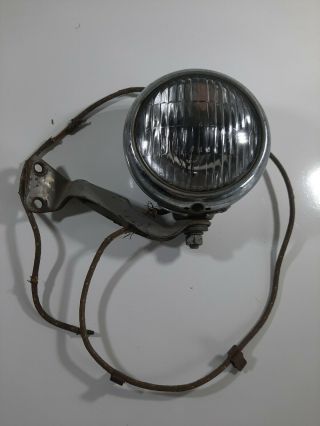 Vintage Guide Round Fog Light 4 5/8 W/bracket Late 40s Early 50s Gm Rat Rod