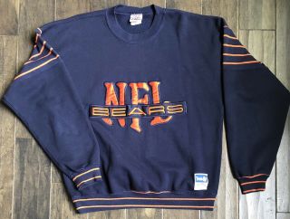 Vintage Chicago Bears Crewneck Sweatshirt Sz Large 90s Nfl