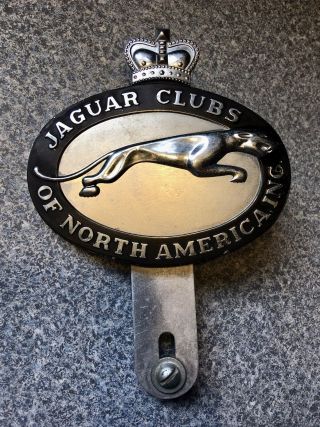 Jaguar Clubs Of North America Vintage Silver Bar/lic.  Plate Topper Collectible