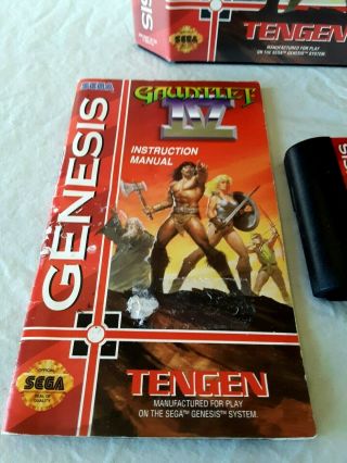 Vintage 1993 SEGA GENESIS GAUNTLET IV Video Game w/ Box & Instructions 2