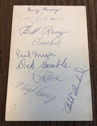1953 Montreal Canadiens Team Signed Post Card Cup Champions