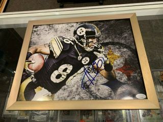 Hines Ward Pittsburgh Steelers Signed 11x14 Photo Framed Jsa