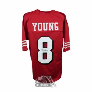 Steve Young Autographed San Francisco 49ers Custom Red Football Jersey - Jsa