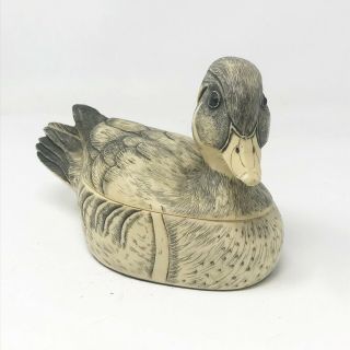 Vintage 1984 Artek Duck North American Waterfowl Trinket Box Artist Signed 2