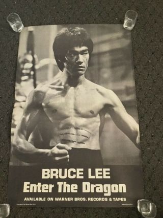 Vintage 1973 Bruce Lee Enter The Dragon Soundtrack Promo Poster