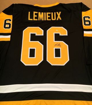Mario Lemieux Pittsburgh Penguins Autographed Signed Jersey Xl