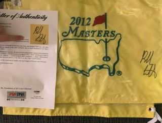 Bubba Watson Signed 2012 Masters Flag Golf Augusta National Auto Psa/dna Loa