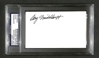 Cary Middlecoff " 1955 Masters 2x Us Open Winner " Signed Autographed 3x5 Psa/dna