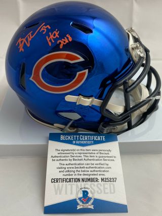 Brian Urlacher Signed Chicago Bears Chrome Mini Helmet Beckett Bas M25237