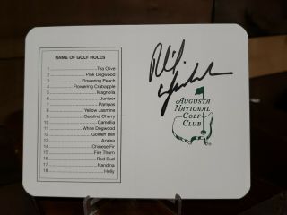 Phil Mickelson Pga Golf Signed Augusta Masters Score Card Real Autograph