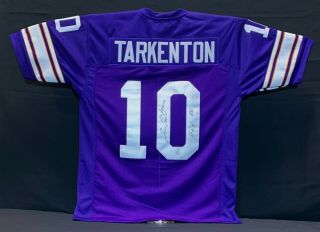 Fran Tarkenton Signed Custom Minnesota Vikings Jersey Autographed Jsa Authentic