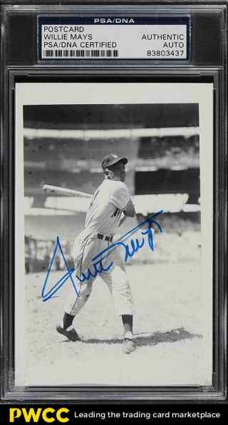 Willie Mays Signed Autographed Postcard Auto Psa/dna Auth