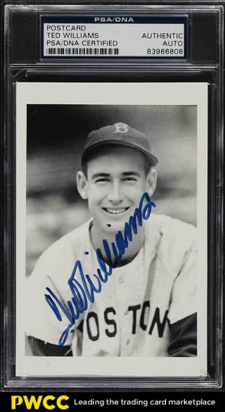 Ted Williams Signed Autographed Postcard Auto Psa/dna Auth