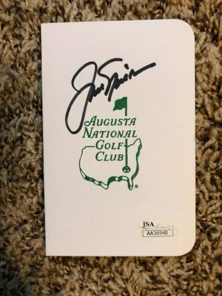 Jack Nicklaus Signed Autographed Augusta National Golf Pga Masters Scorecard