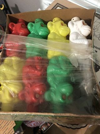 Vintage Plastic Blow Mold 7 Monkey String Patio Party Lights Noma W/box