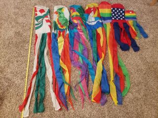 7 Vintage Wind Socks From The 80s.  Euc.