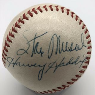 Stan Musial,  Harvey Haddix,  1956 Cardinals Autographed Signed Official N.  L.  Ball