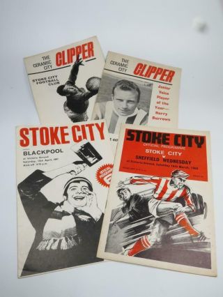 4 X Vintage Football Programmes Stoke City Homes 1960s 1970s