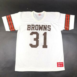 Vintage 90s Cleveland Browns 31 Mens L White Shirt Jersey Nfl Football Rawlings