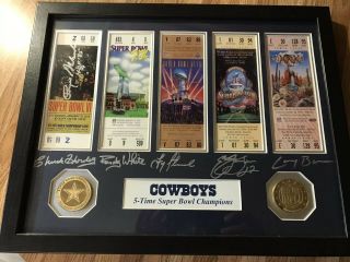 Dallas Cowboys Autographed Bowl Tickets