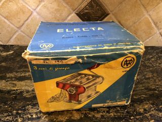 Incredible Vintage Electa Italy Pasta Machine Beige Enamel Two Attachments