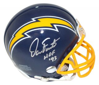 Dan Fouts Autographed/signed San Diego Chargers Mini Helmet Hof Bas 26792