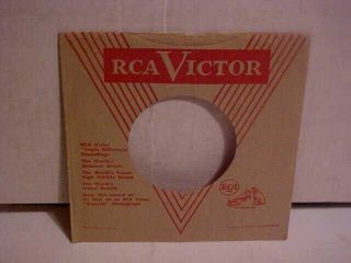 Rca Victor " V " Records Vintage 7 " 45 Rpm Sleeve Only Unnumbered